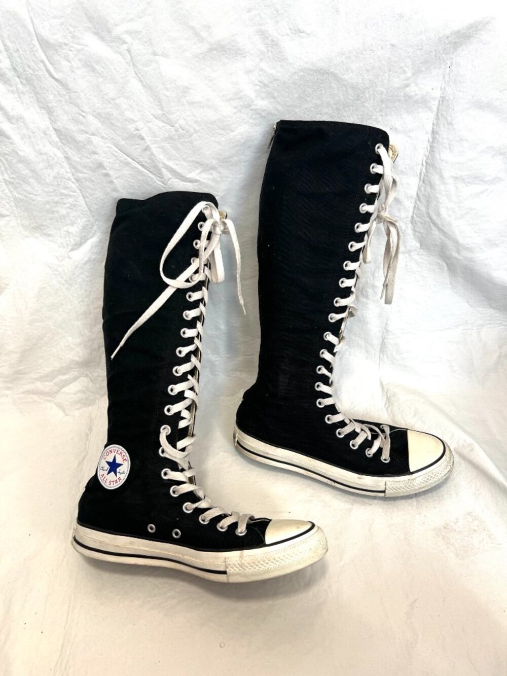 Converse Knee High Tall sneakers XXHI Shoes Black canvas womens 9 y2k boots zip - Picture 7 of 15